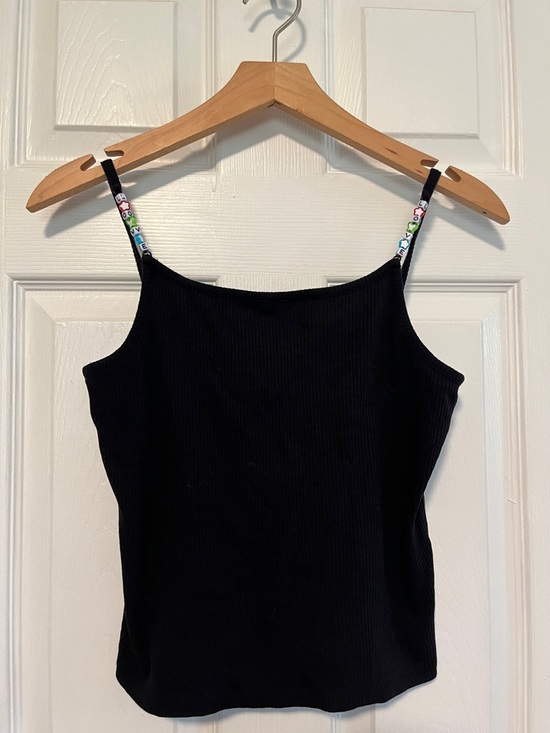 Old Navy Other - Old Navy Black Ribbed Camisole with Beaded Straps